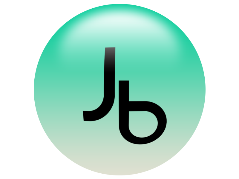 Logo sphérique contenant les initiales JB